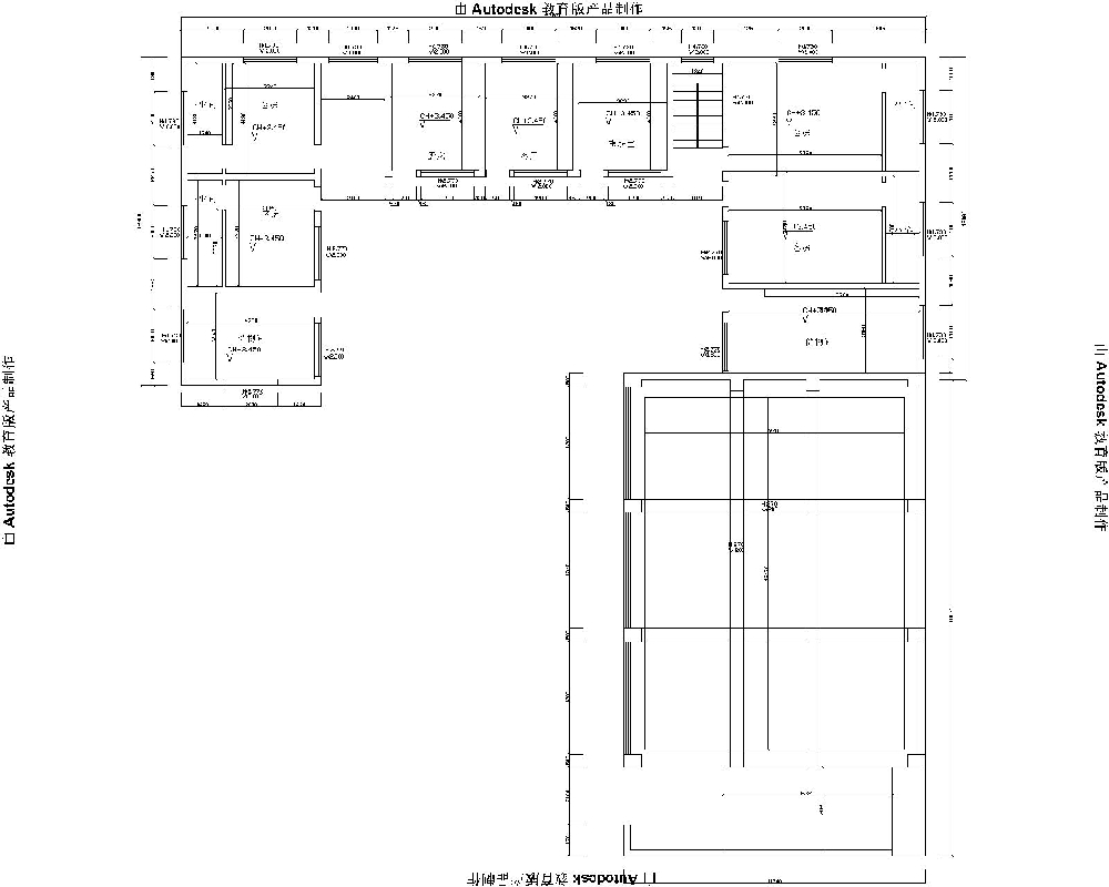 一樓原始結構圖，根據客戶需求合理利用和規劃空間，